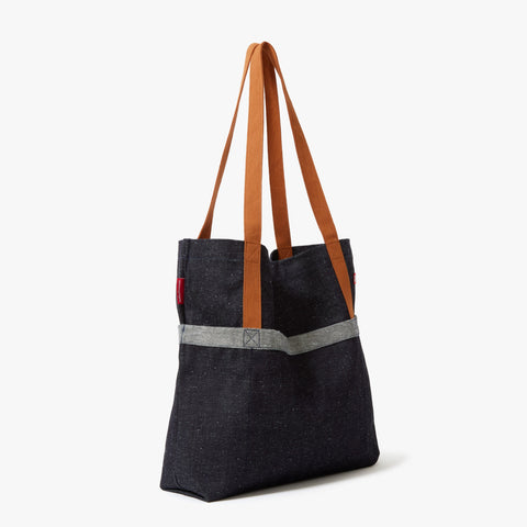 Solid Open Top Tote with Exterior Pockets - 14 x 18 x 4