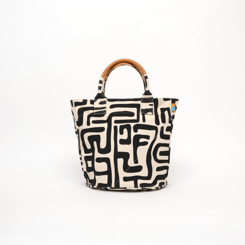 Abstract Graphic Drawstring Tote