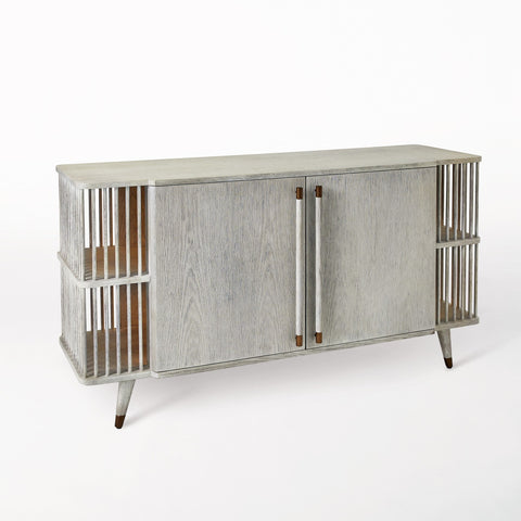 Arbor Whitewash Media Cabinet for Contemporary Spaces