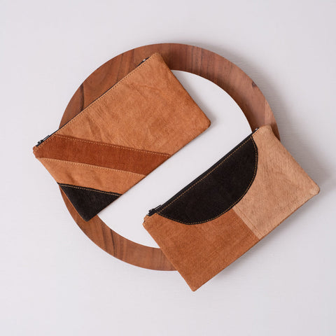 Color Block Handmade Lined Clutch