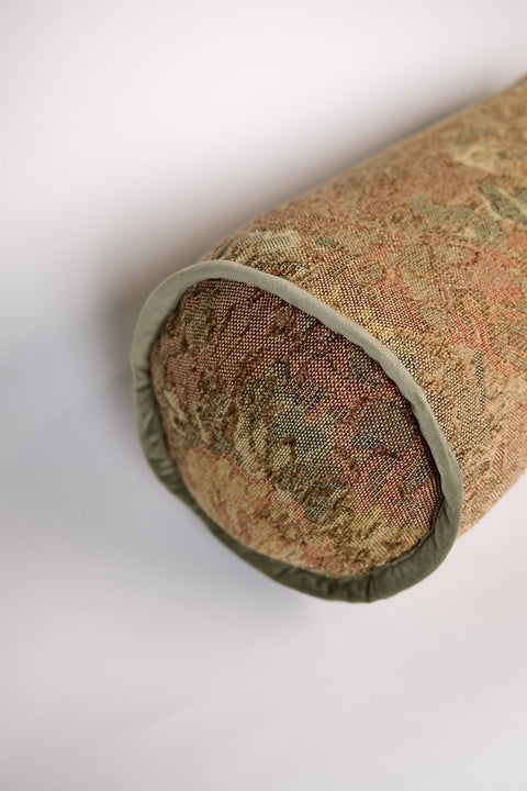 Artful Traditionalist Reversible Bolster with Contrast Trim Pillow