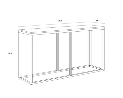 Sunpan Ellery Timeless Minimalist Modern Entryway Console