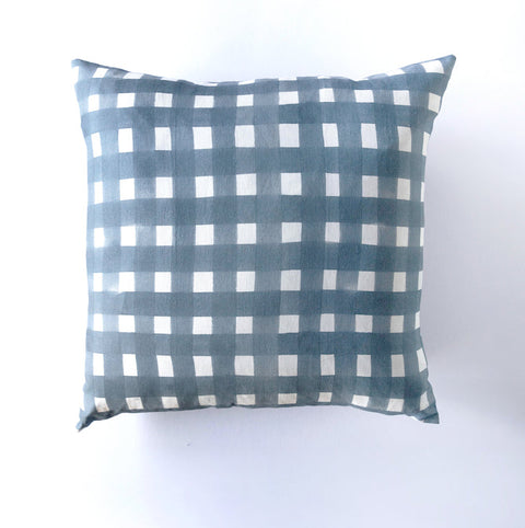 Powered by People Classic Contemporary Gingham Linen Euro Throw Pillow - 20 x 20