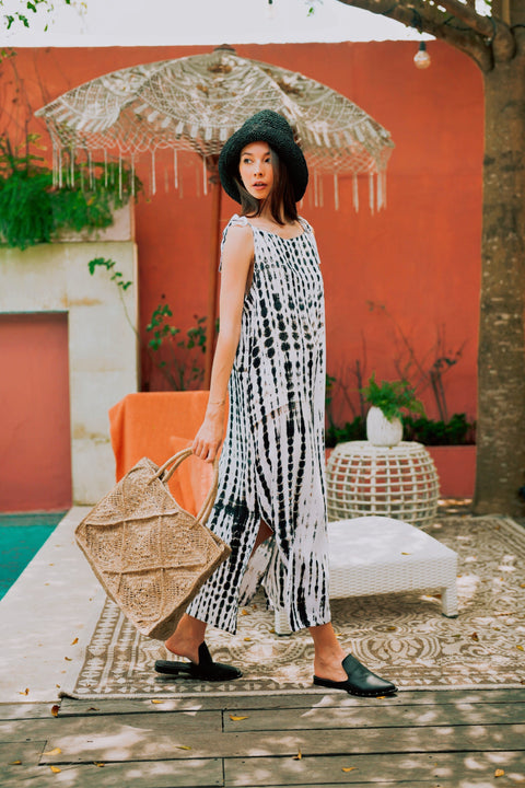 Beach Geometric Handmade Tote with Braided Design