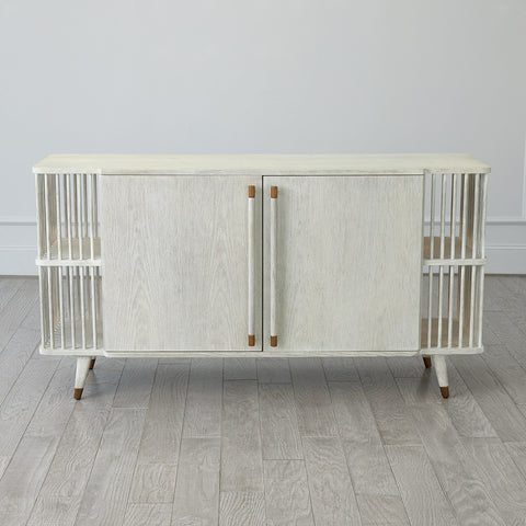 Arbor Whitewash Media Cabinet for Contemporary Spaces