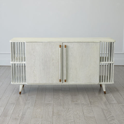 Arbor Whitewash Media Cabinet for Contemporary Spaces