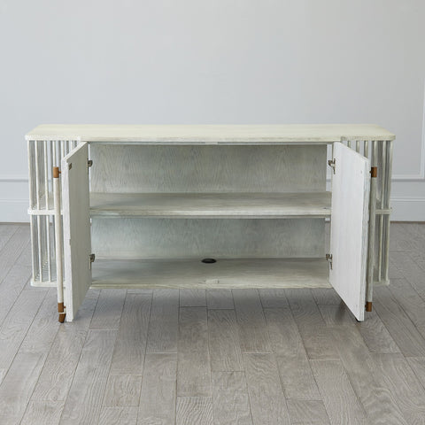 Arbor Whitewash Media Cabinet for Contemporary Spaces