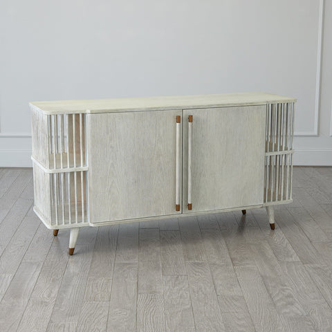 Arbor Whitewash Media Cabinet for Contemporary Spaces