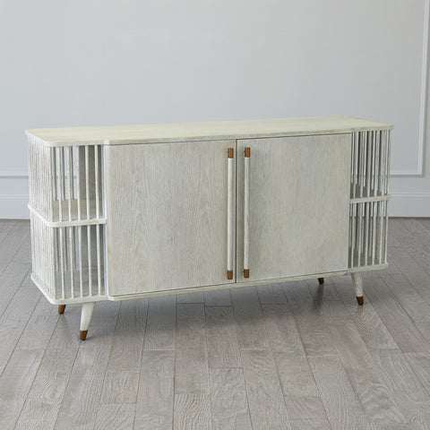 Arbor Whitewash Media Cabinet for Contemporary Spaces