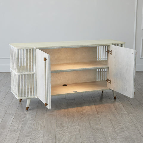 Arbor Whitewash Media Cabinet for Contemporary Spaces