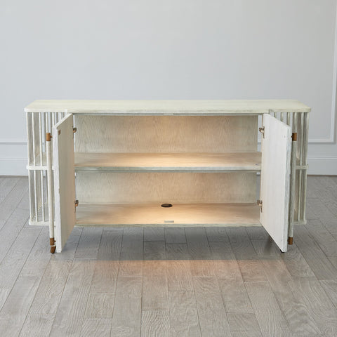 Arbor Whitewash Media Cabinet for Contemporary Spaces