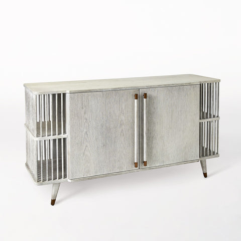 Arbor Whitewash Media Cabinet for Contemporary Spaces
