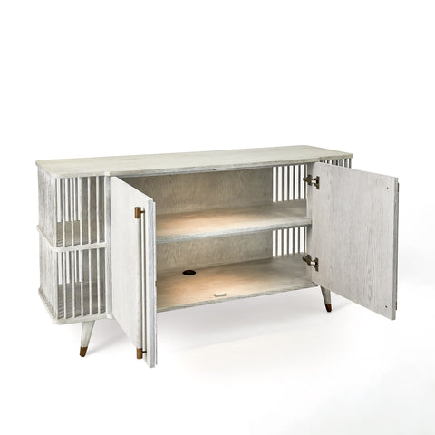 Arbor Whitewash Media Cabinet for Contemporary Spaces