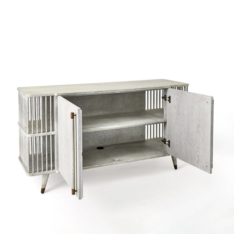Arbor Whitewash Media Cabinet for Contemporary Spaces