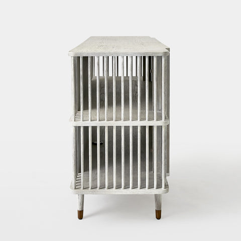Arbor Whitewash Media Cabinet for Contemporary Spaces
