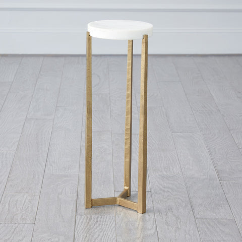 Global Views Timeless Minimalist Modern Round Marble Drink Table