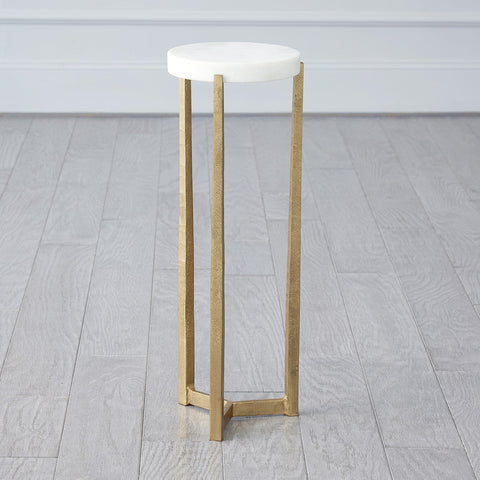 Global Views Timeless Minimalist Modern Round Marble Drink Table