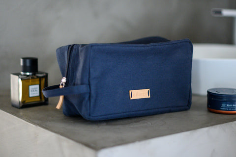 Handmade Solid Lined Dopp Kit with Zipper Closure