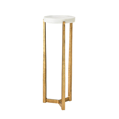 Global Views Timeless Minimalist Modern Round Marble Drink Table
