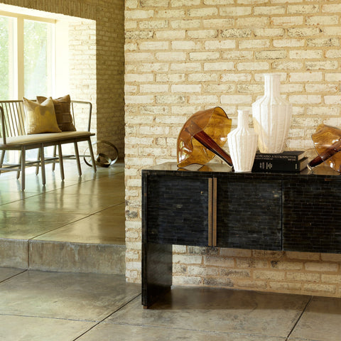 Contemporary Entryway Console with Antique Inlay Frame