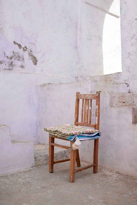 Powered by People Topanga Quilted Bohemian Floral Rectangle Handcrafted Throw - 54 x 84