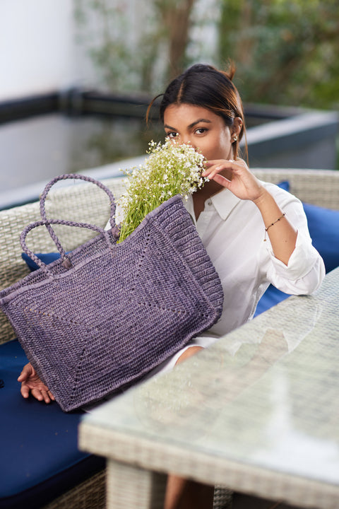 Beach Handmade Braided Raffia Tote