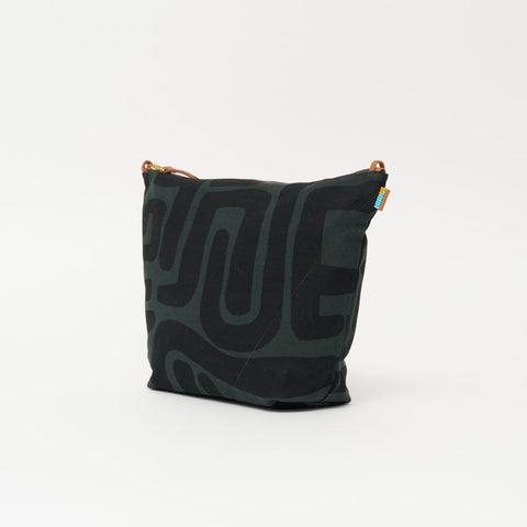 Abstract Graphic Zip Top Pouch with Flat Bottom