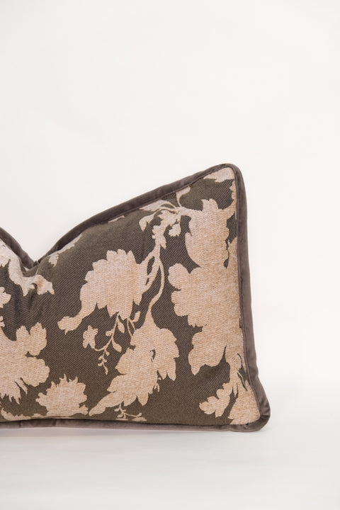 Powered by People Artful Traditionalist Vintage Floral Embroidery Lumbar Pillow - 12 x 20