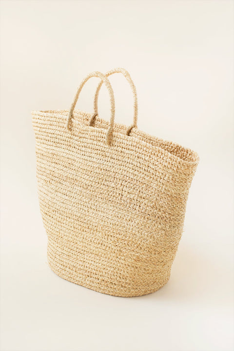 Beach Handmade Braided Basket Weave Open Top Basket Bag