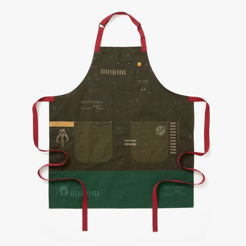 Bib Apron with Graphic Two-tone Design and Utility Loop