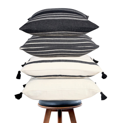 Classic Scandinavian Handcrafted Pillow Cover with Tassels