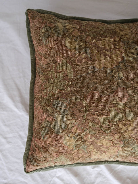 Powered by People Artful Traditionalist Velvet Square Pillow Cover with Contrast Trim - 18 x 18 - 22 x 22