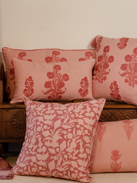 Powered by People Classic Traditional Floral Embroidered Pillow Cover - 15 x 28