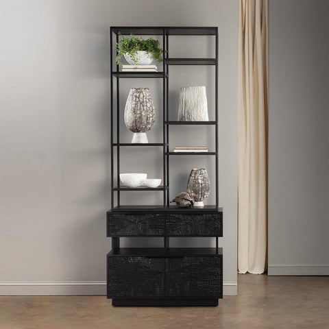 Kyoto Modern Etagere Bookcase with Abstract Design