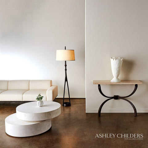 Timeless Minimalist Pivot Drum Coffee Table in Contemporary Style