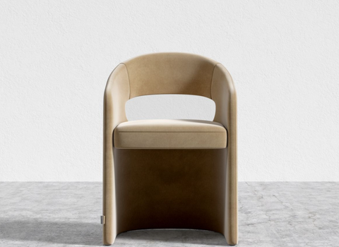 Rhea Timeless Minimalist Dining Armchair with Barrel Back