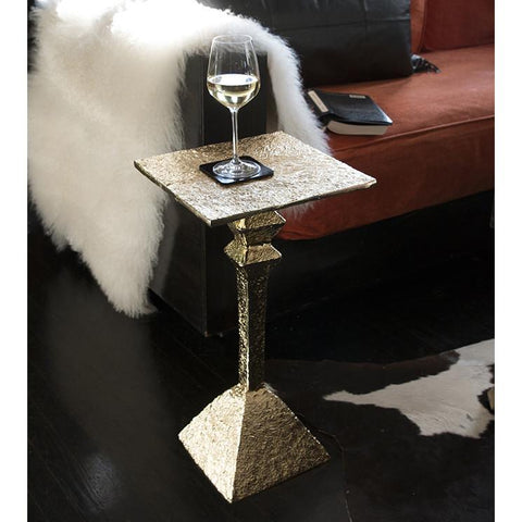 Modern Minimalist Pedestal Drink Table with Abstract Design