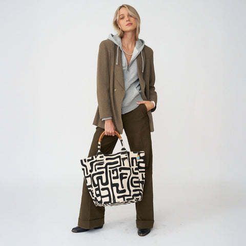 Abstract Graphic Drawstring Tote