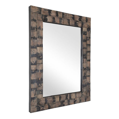 Uttermost Rustic Mahogany Accent Wall Mirror for Entryway - 36 W x 47 H x 2 D