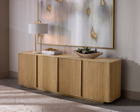 Kalla Contemporary Brushed Oak Sideboard Cabinet