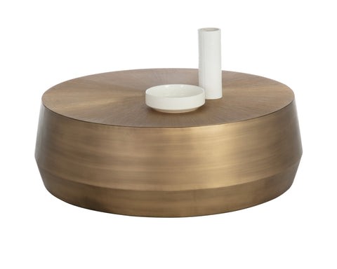 Sunpan Contemporary Round Drum Coffee Table