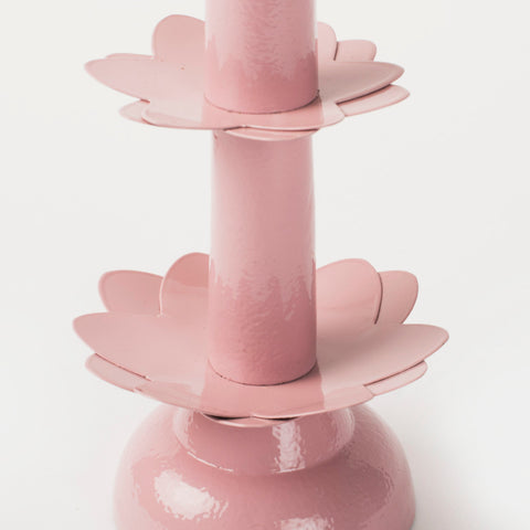 Lotus Bloom Tapered Pink Candleholders