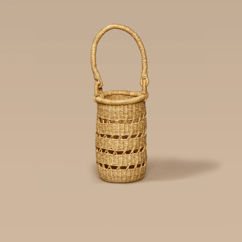 Handmade Basket Weave Wine Bag with Open Top