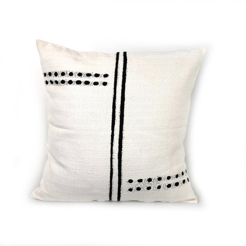 Global Eclecticist Handwoven Embroidery Minimalist Pillow Cover