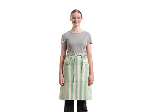 Bistro Stripe Adjustable Apron with Deep Patch Pockets