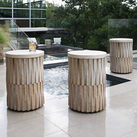 Global Views Outdoor Living & Garden Organic Drum Center Table