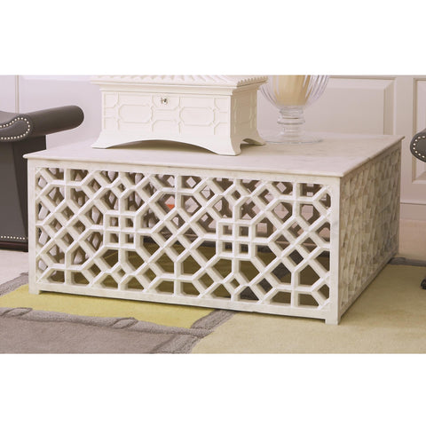 Global Views Timeless Minimalist Mediterranean Marble Coffee Table