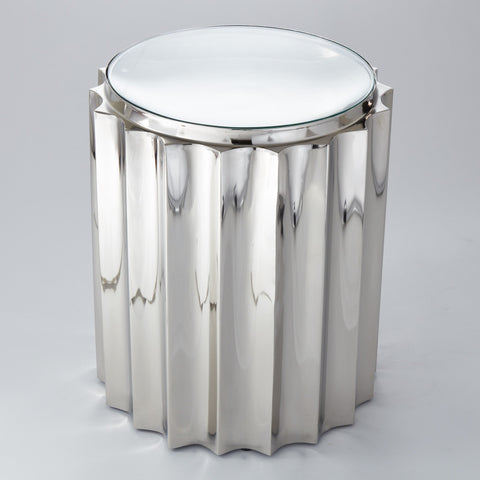 Global Views Timeless Minimalist Fluted Drum Center Table