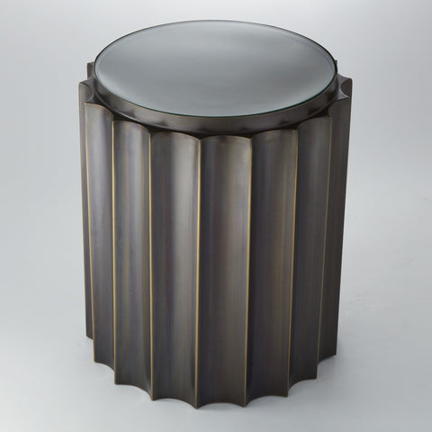 Global Views Timeless Minimalist Fluted Drum Center Table