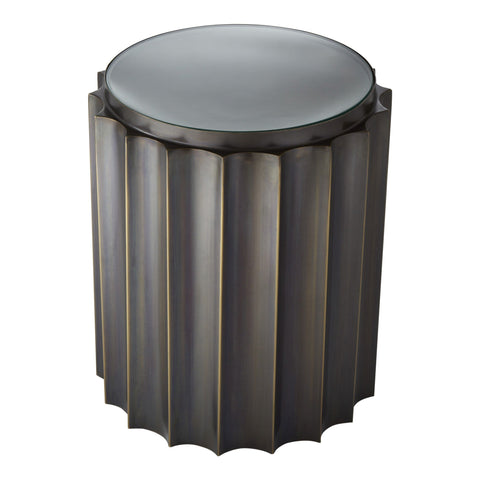 Global Views Timeless Minimalist Fluted Drum Center Table
